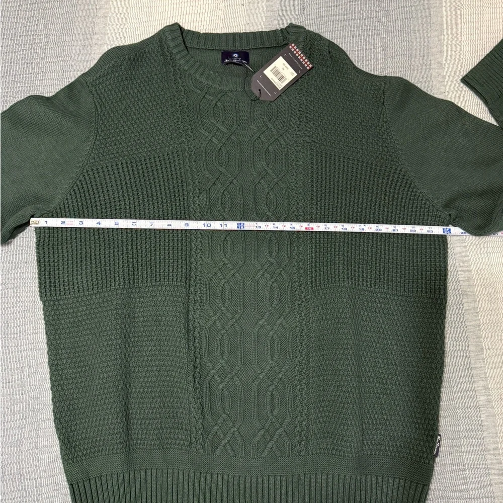 Ben Sherman Sweater‎ Men XL Green/Spruce 100% Cotton Crew Neck Preppy Minimalist